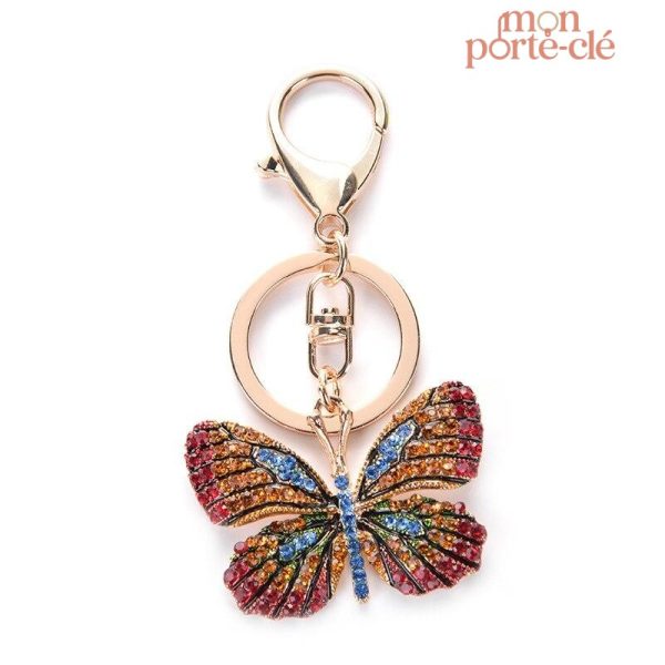Porte-clé papillon élégant et coloré