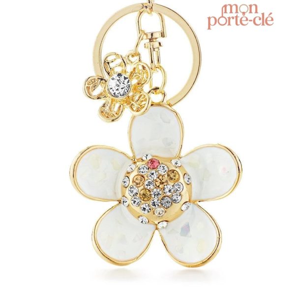 Porte-clé original La Pâquerette en métal décoratif