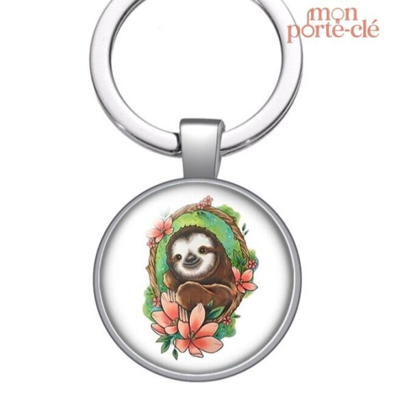 Porte-clé animal paresseux, style ludique et charmant