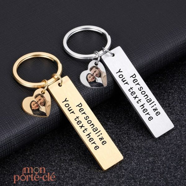 Porte clé personnalisé Amour en métal élégant