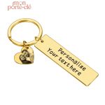 Cadeau porte clé personnalisé, message d'amour