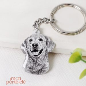 Porte-clé personnalisé avec nom de chien