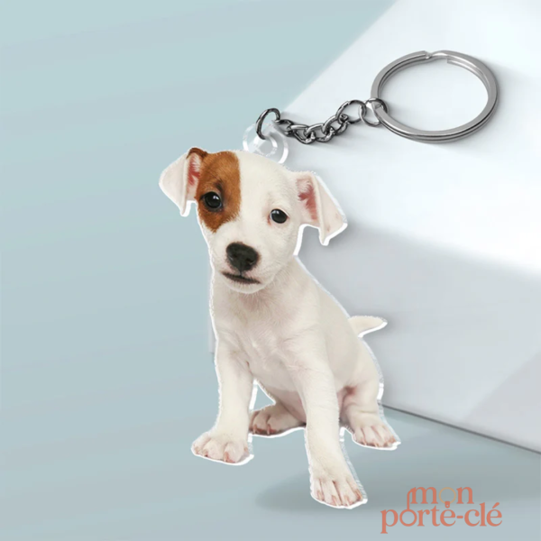 Porte-clé acrylique avec design de chien unique