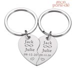 Porte-clé unique en cœur brisé pour un cadeau spécial