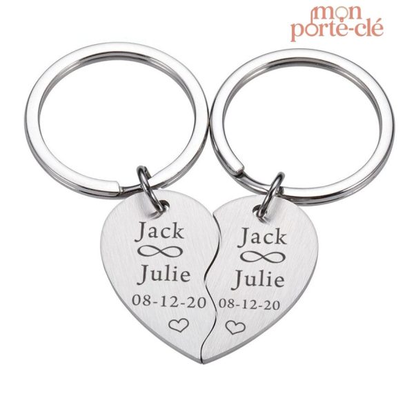 Porte-clé unique en cœur brisé pour un cadeau spécial