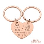 Cadeau porte-clé cœur brisé, idéal pour les amoureux