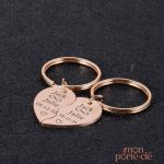Porte-clé cœur brisé personnalisé pour un souvenir unique