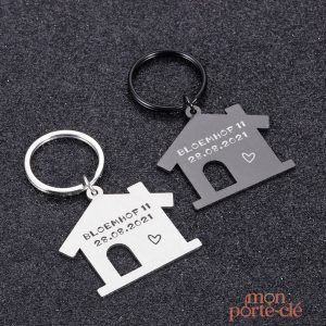 Porte-clé personnalisé en forme de maison