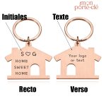Porte-clé maison décoratif avec inscription sur mesure