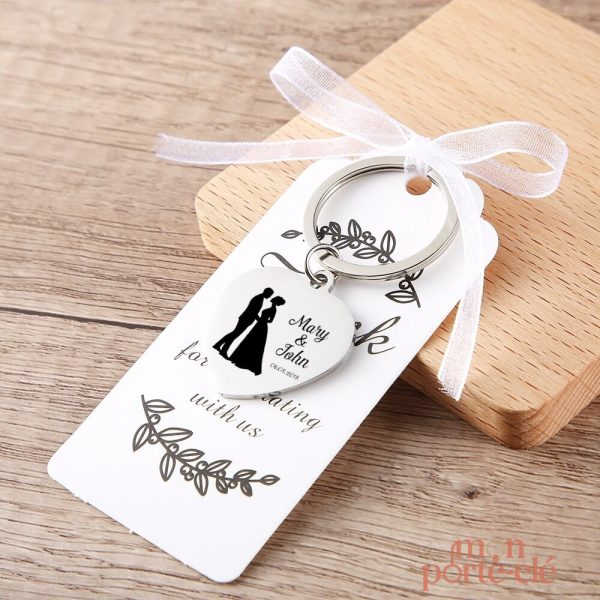 Porte-clé mariage avec option de personnalisation