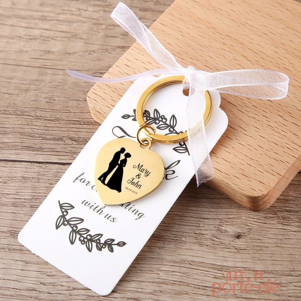 Porte-clé unique pour un souvenir de mariage