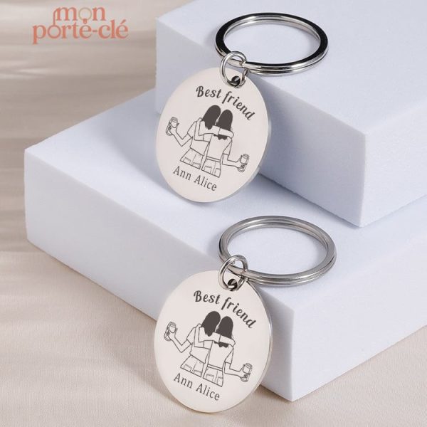 Porte-clé personnalisé meilleure amie
