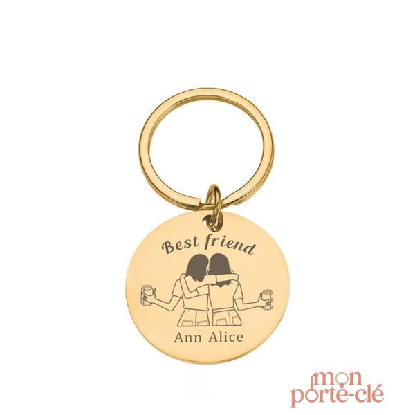Porte-clé gravé meilleur amie