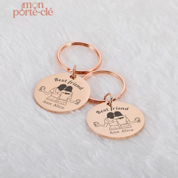 Porte-clé design personnalisé amitié