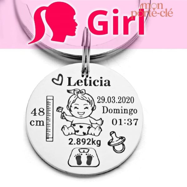Porte-clé personnalisé, cadeau de naissance idéal