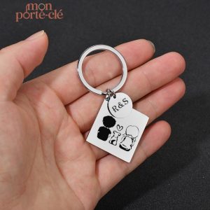 Porte-Clé Personnalisé avec photo et texte