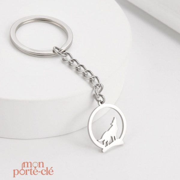 Accessoire de mode porte-clé loup pour un style unique