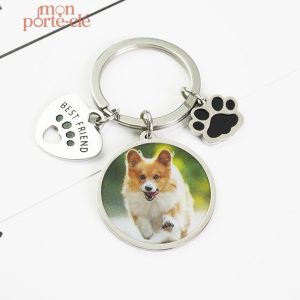 Porte-clé chien avec photo