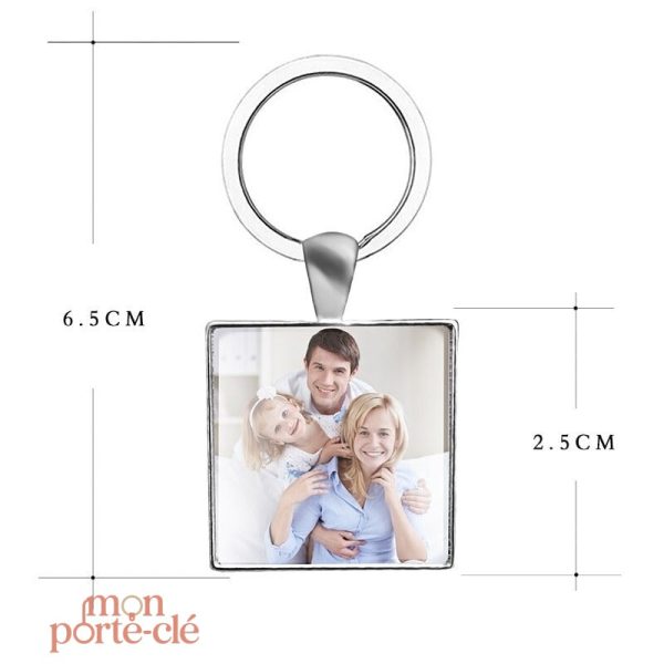 Porte-clé photo métallique original