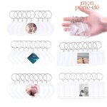 Porte-clé photo transparent lot de 5