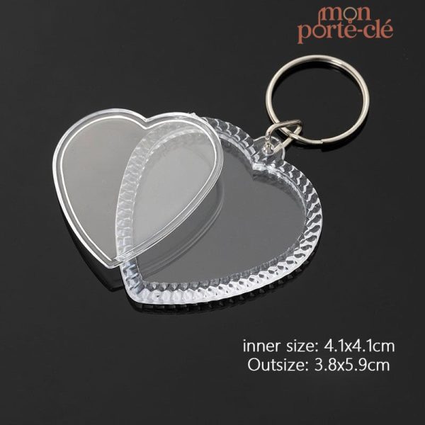 Porte-clé photo avec protection transparente