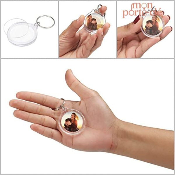 Porte-clé photo transparent à personnaliser