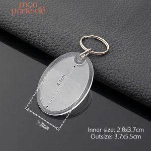 Porte-clé photo transparent pour souvenirs