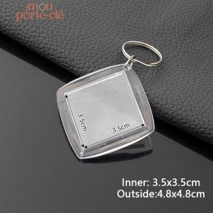 Lot de 5 porte-clés photo transparents