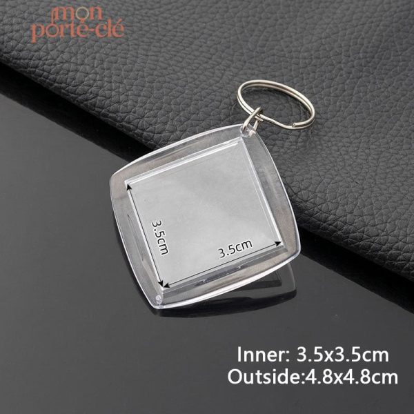 Lot de 5 porte-clés photo transparents