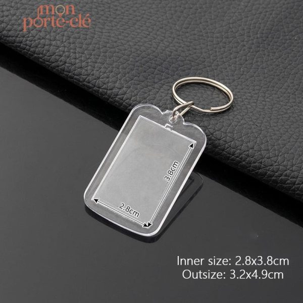 Porte-clé photo transparent pour cadeaux
