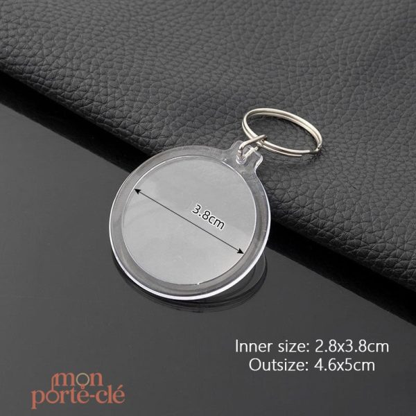 Porte-clé photo transparent pour vos images