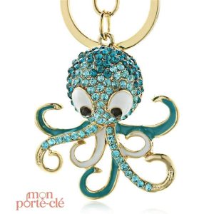 Porte-clé pieuvre coloré en forme d'animal marin