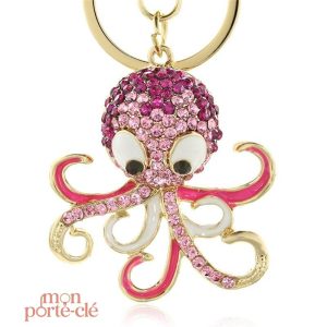 Porte-clé pieuvre en silicone, accessoire amusant