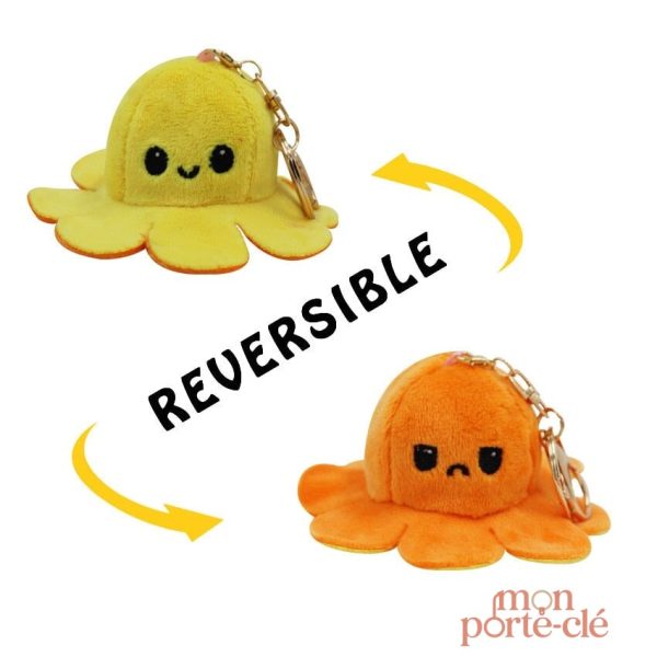 Porte-clé réversible à motif pieuvre