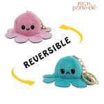 Porte-clé peluche pieuvre colorée