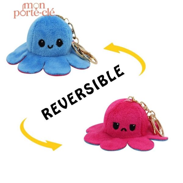 Porte-clé pieuvre à double face