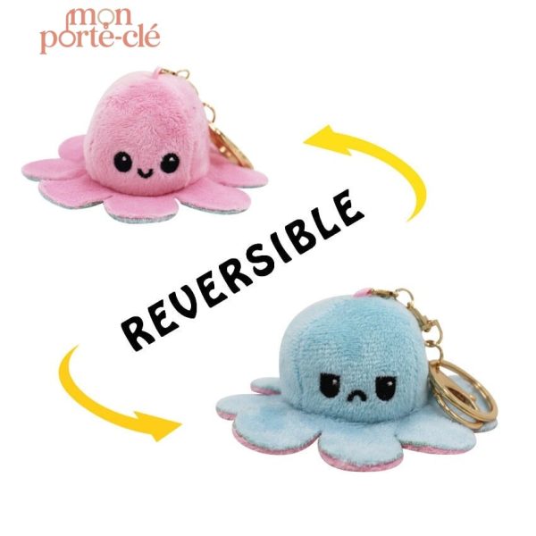 Porte-clé en peluche, pieuvre originale