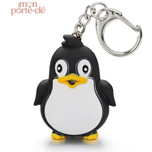 Porte-clé pingouin en métal mignon et original