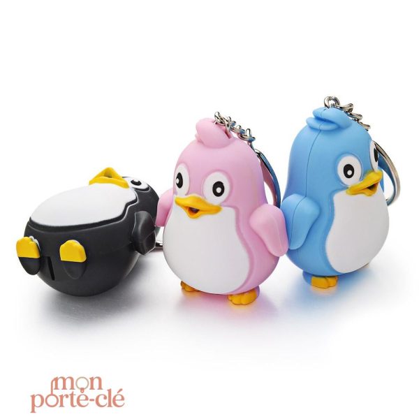 Porte-clé animal pingouin au design ludique