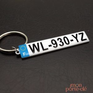 Porte-clé personnalisé plaque d'immatriculation