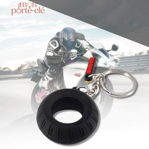 Accessoire Porte-clé Moto, motif pneu distinctif