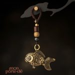 Porte-clé poisson en métal élégant et tendance