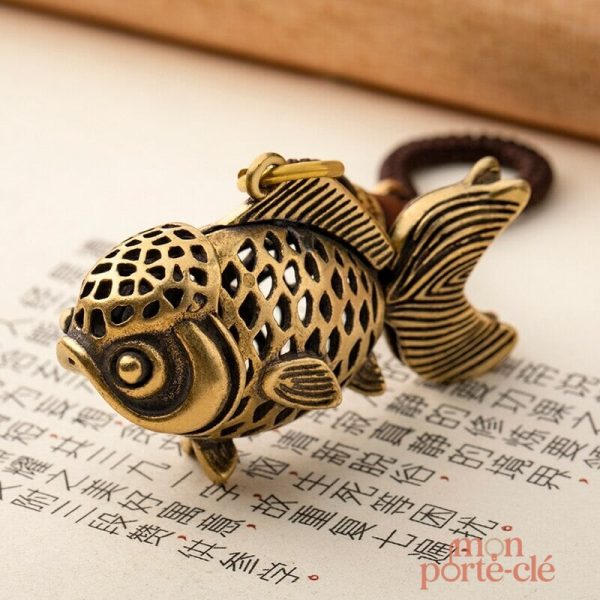 Porte-clé poisson en métal, style marin unique