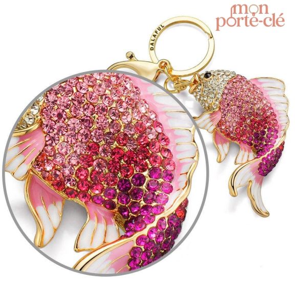 Porte-clé original poisson rouge, accessoire pratique