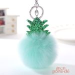 Porte-Clé Pompon avec motif ananas