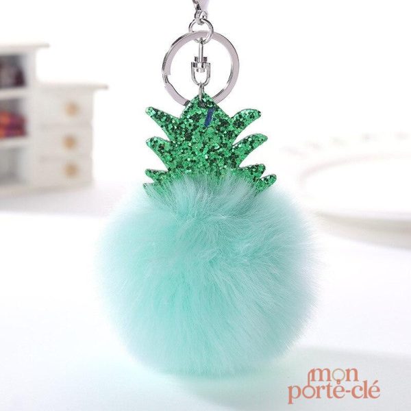 Porte-Clé Pompon avec motif ananas