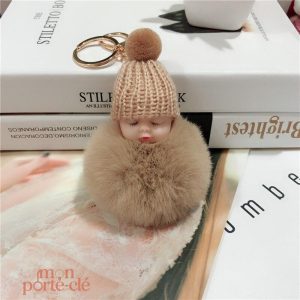 Porte-Clé Pompon doux et léger