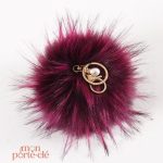 Porte-clé pompon Bordeau, accessoire tendance et pratique