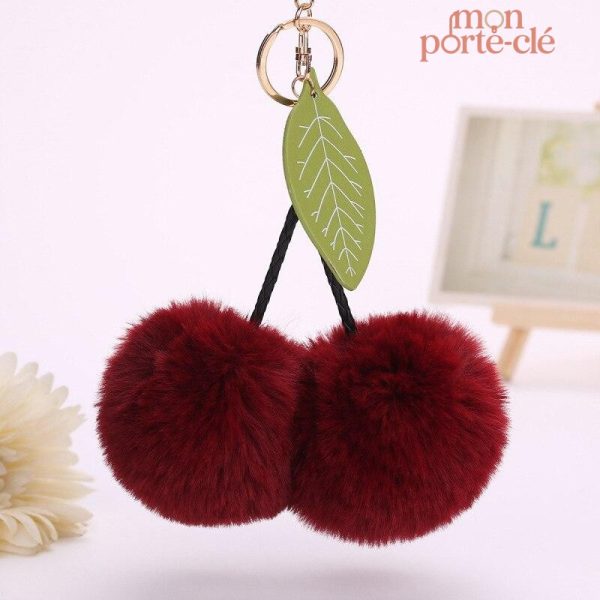 Pompon en velours pour porte-clés