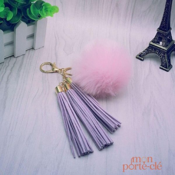 Porte-Clé Pompon tendance en fourrure